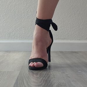 Chic Black Tie-Up Stiletto Heels. #138